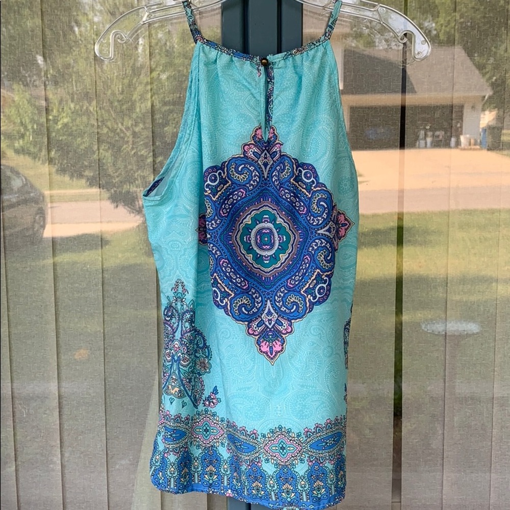 🌈 Lightweight tank strap mandala boho hippie top p1